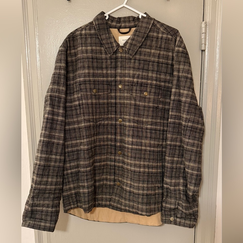Billy Reid Men's Plaid Shirt Jacket - Black and Gray